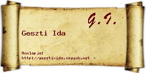 Geszti Ida névjegykártya